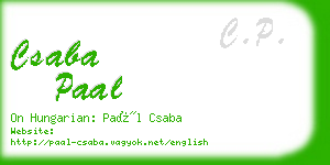 csaba paal business card